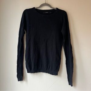 Vero Moda Black Textured Knit Sweater XS | Classic Minimalist Long Sleeve Top